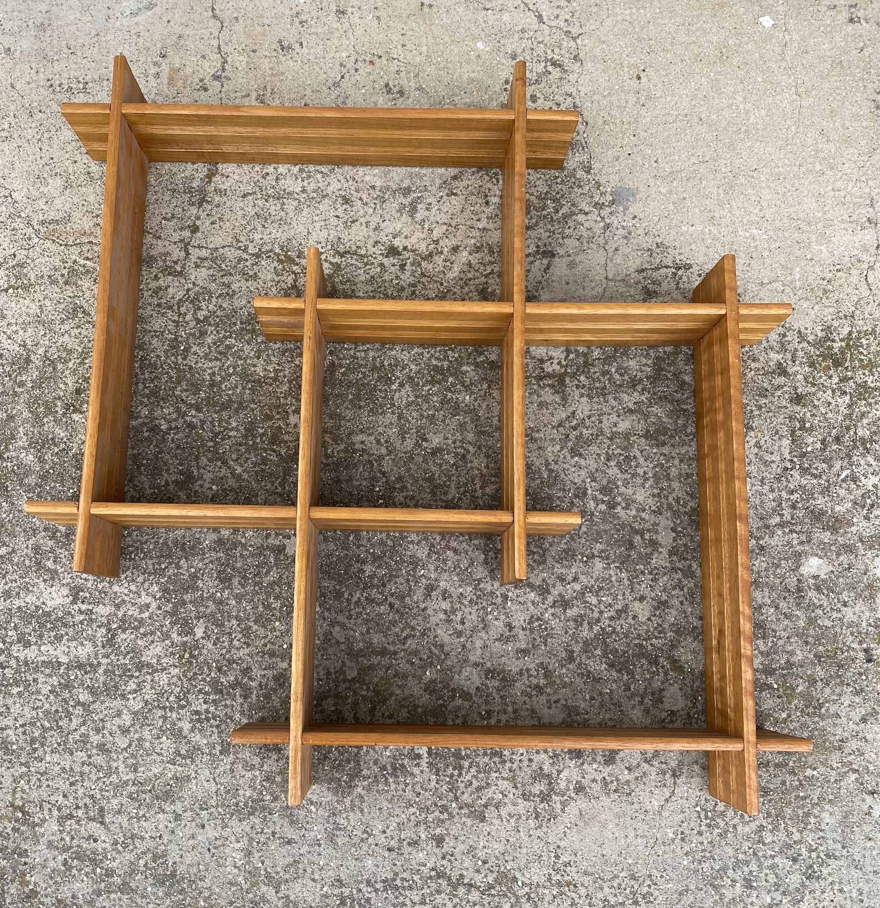 Small vintage modernist asymmetrical wall shelf 1980