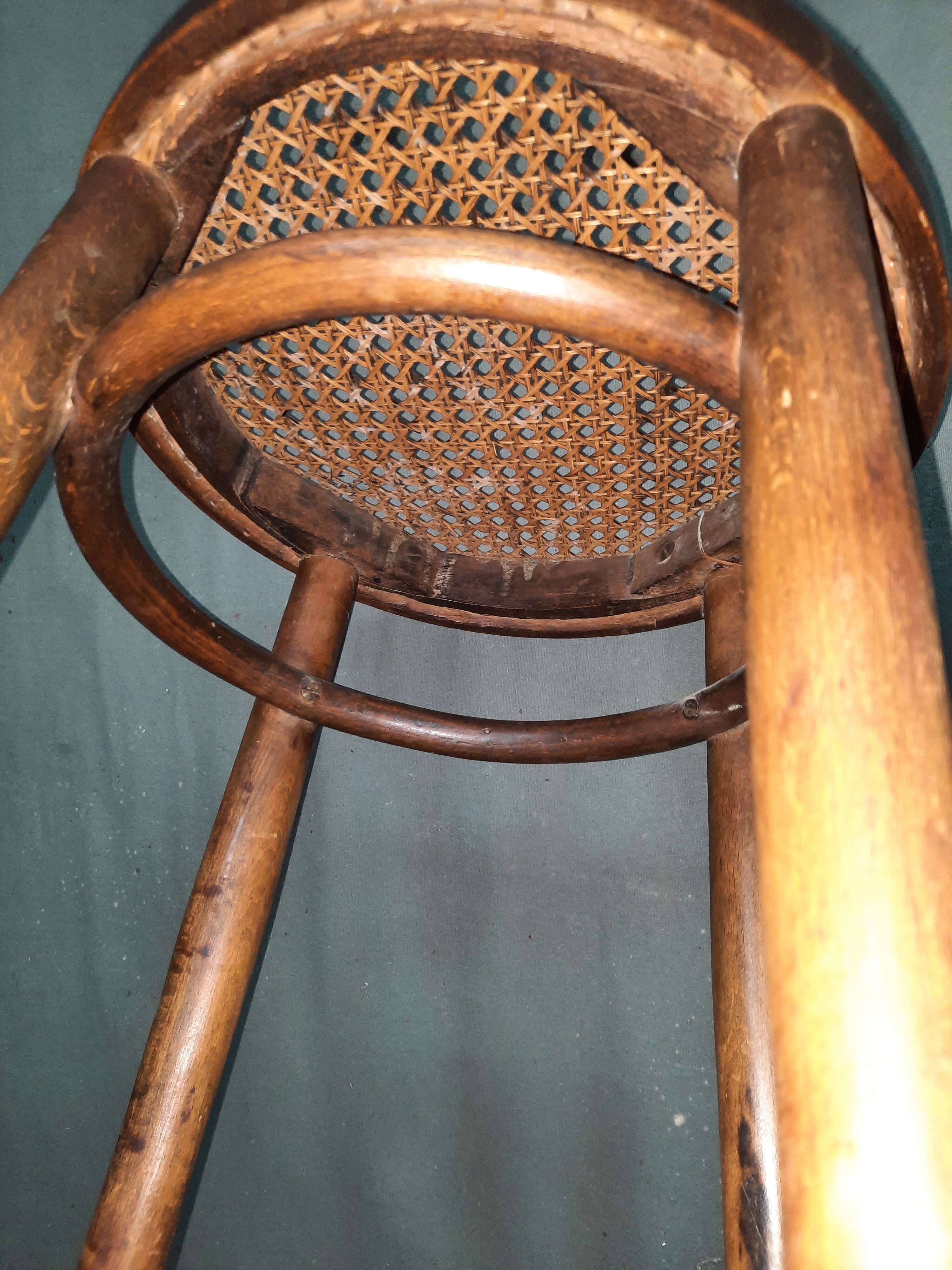 High bent wooden stool