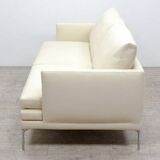 Zanotta white leather sofa