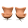 2x Fritz Hansen Egg chair by Arne Jacobsen in Cognac leather, new condition!