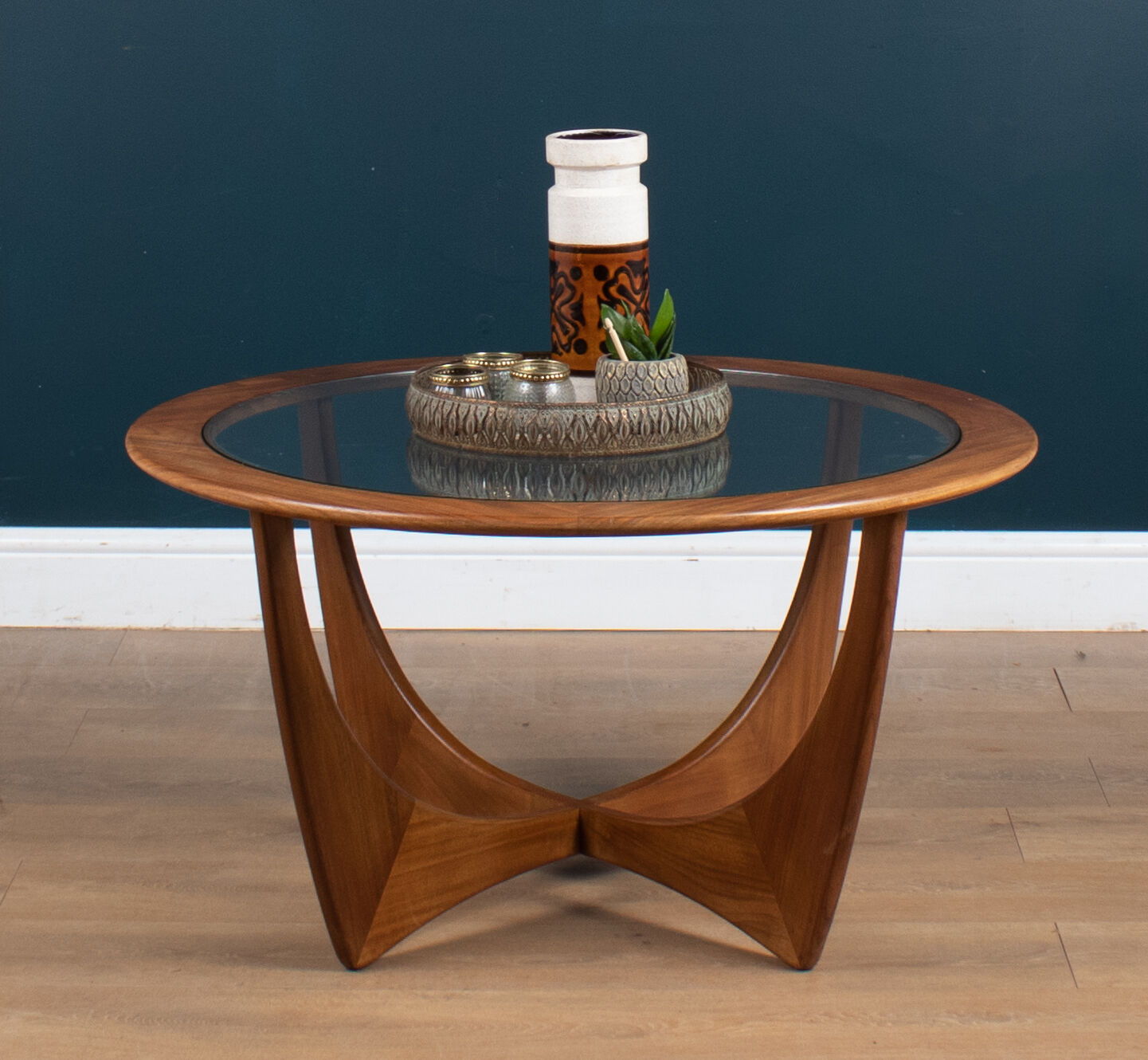 Retro Teak 1960s G Plan Fresco Astro Teak & Glass Coffee Table
