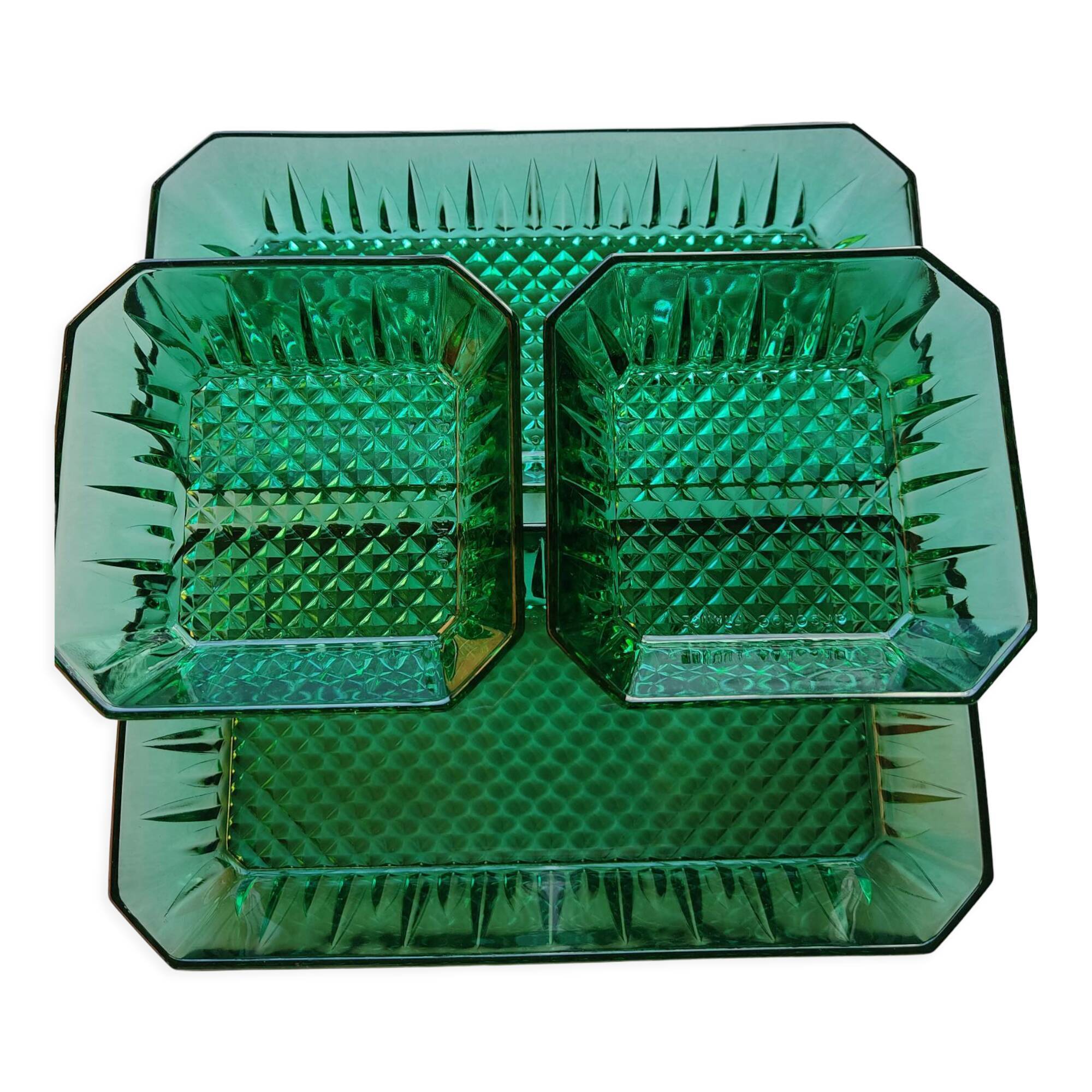 Vintage green presentation dishes