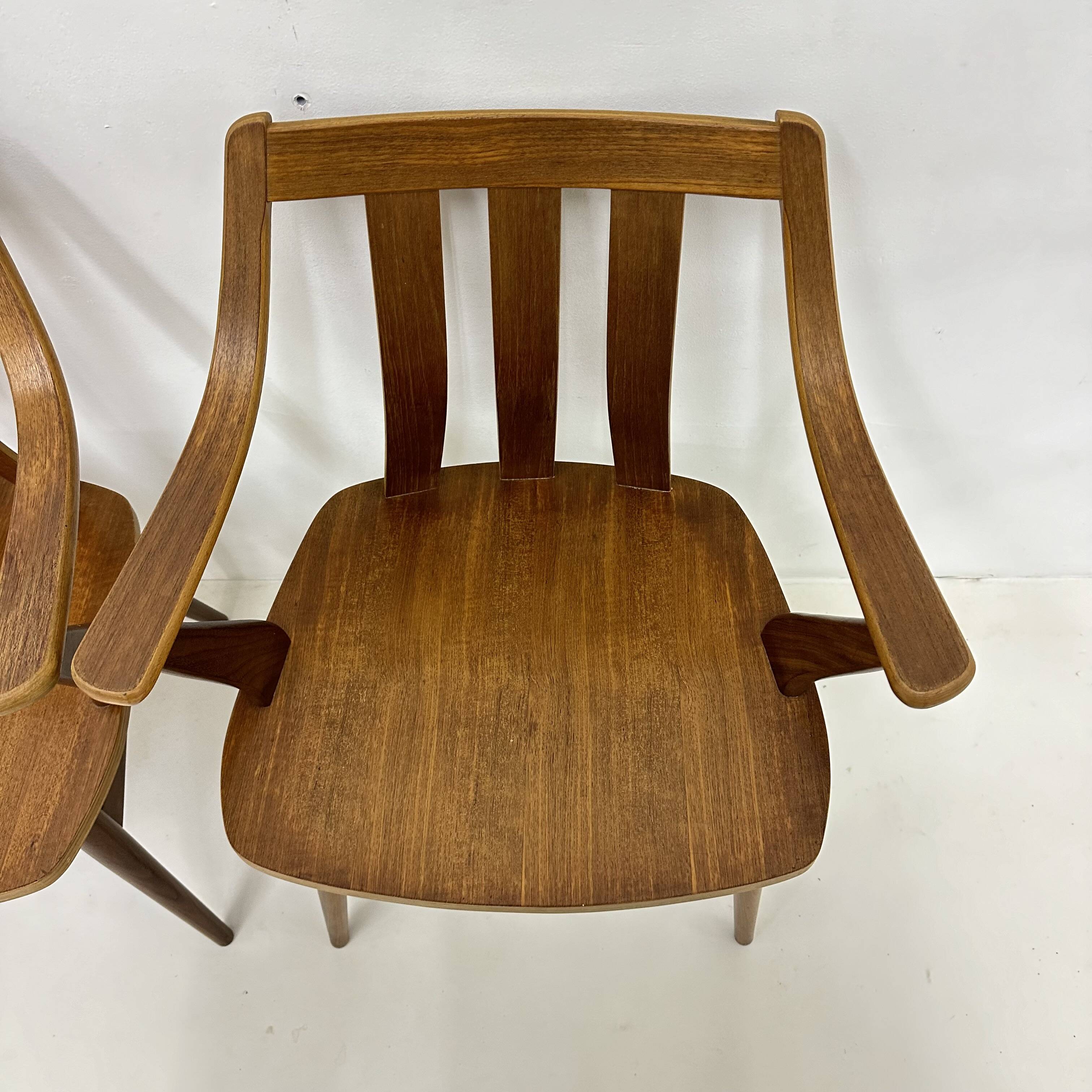 Set of 4 Plywood dining chairs , 1960s