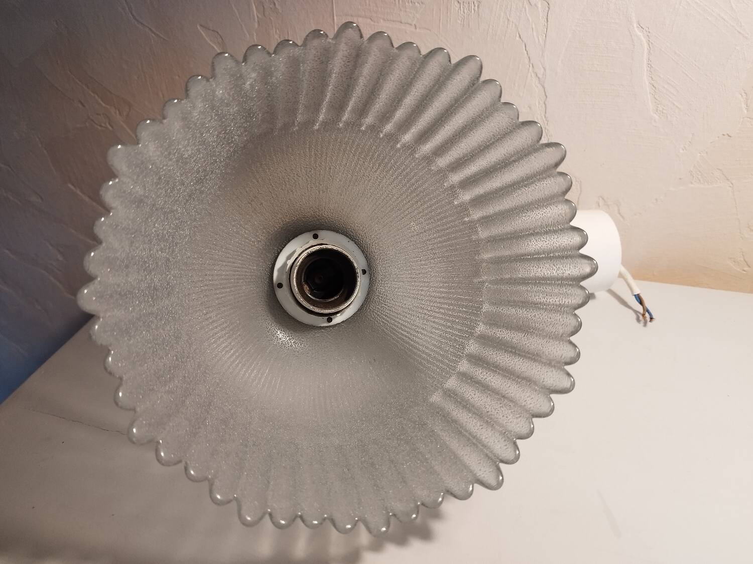 Vintage frosted glass chandelier