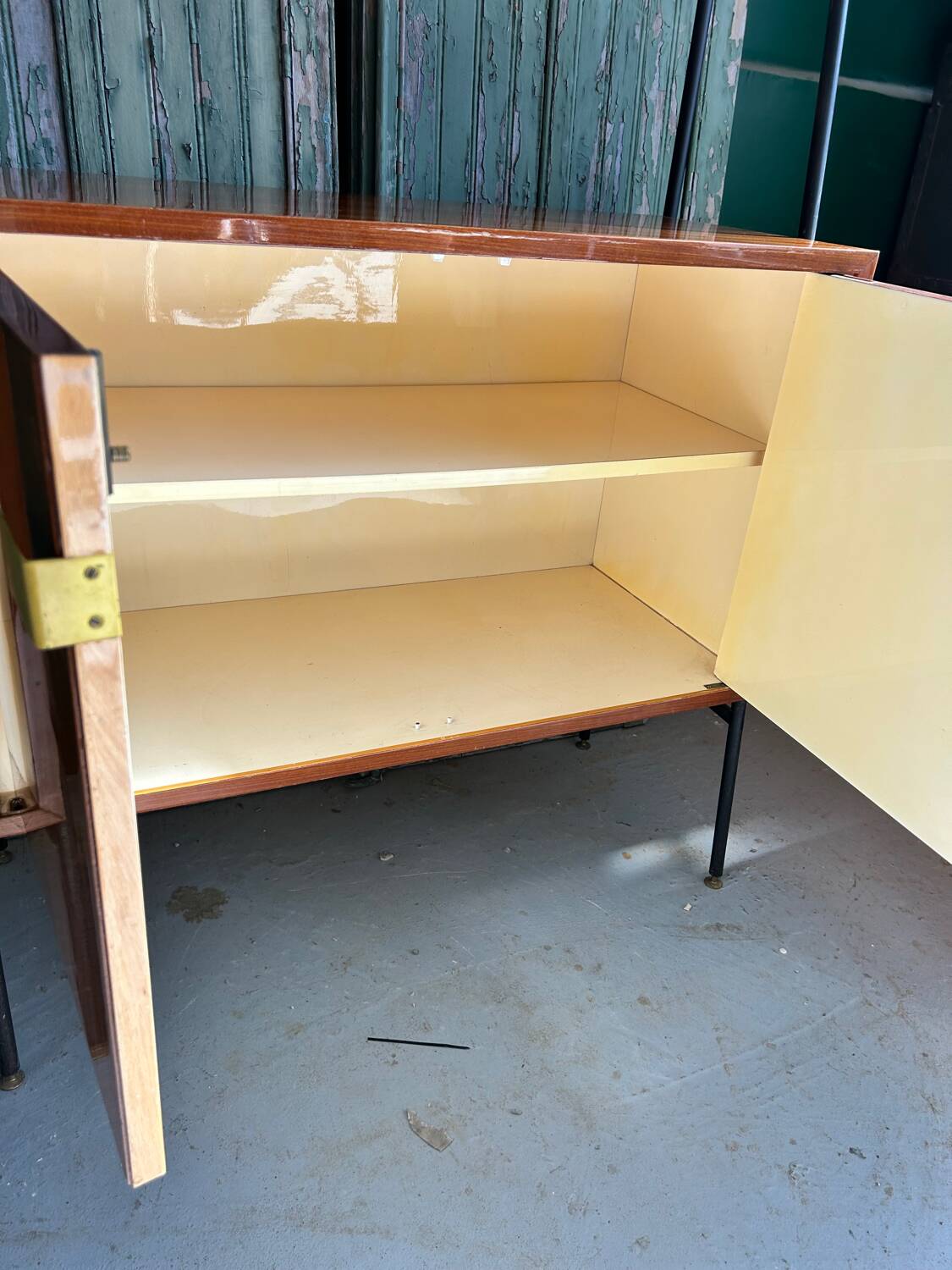 High modernist buffet in mahogany and metal