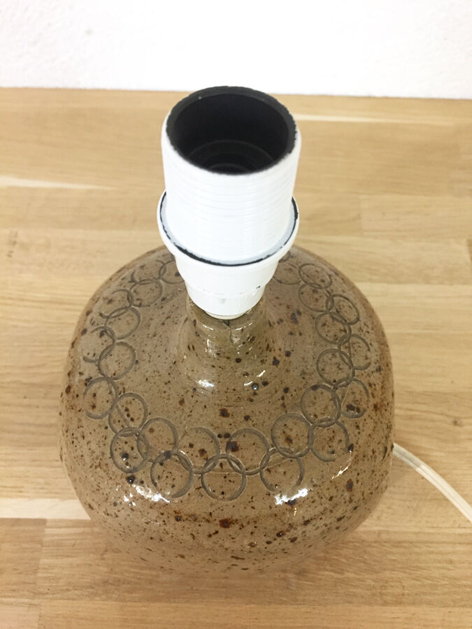 Enamelled sandstone lamp "Michel Cayla" 1970