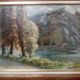 Tableau huille sur carton, vue citadelle de Besançon signé Henri Chapatte