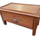 Bedside table with chest drawer on teak wood desk legs