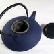 Japanese teapot in blue cast iron