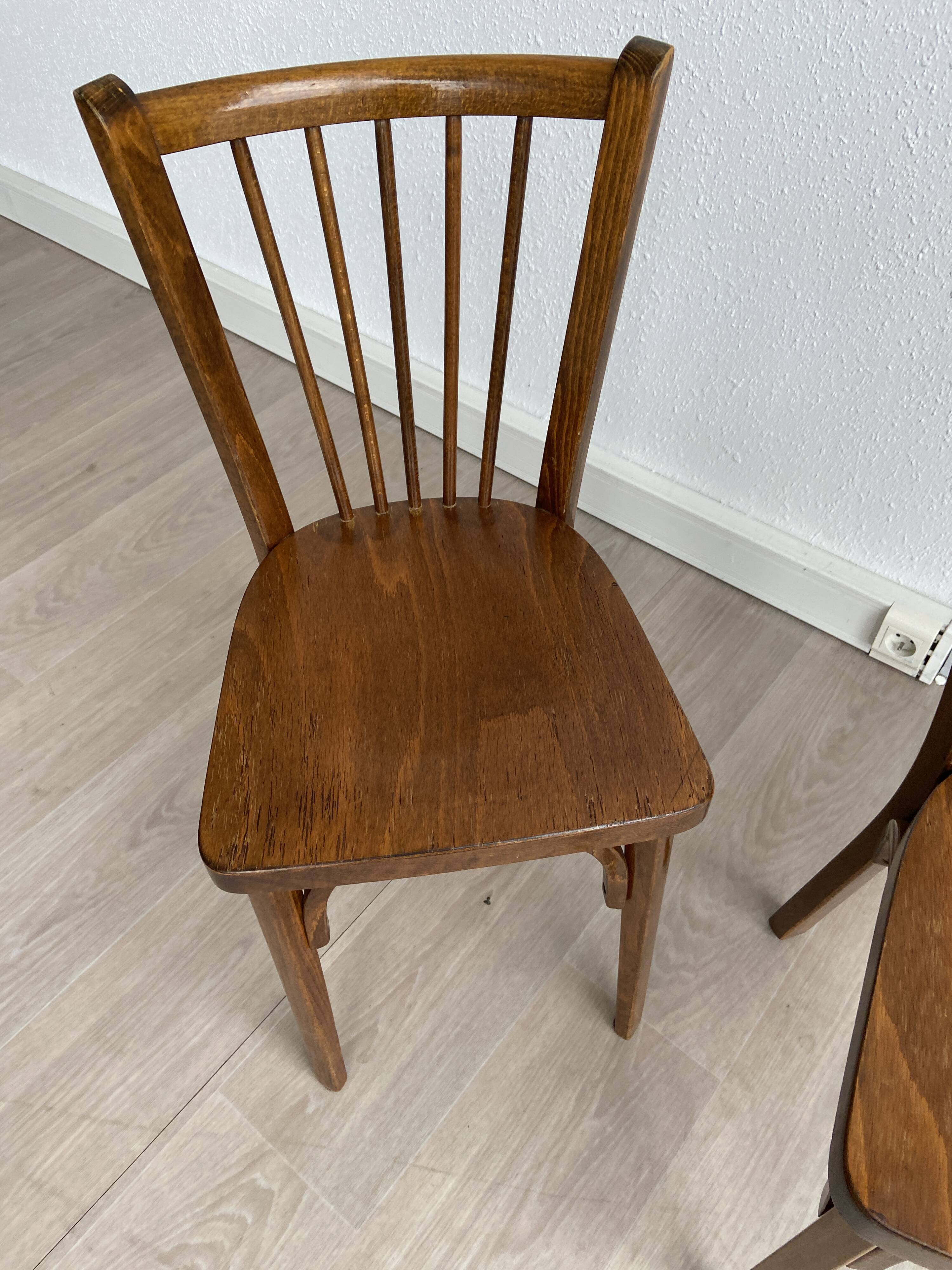 pair of bistro chairs Baumann 60s model Nr 12 Fanett