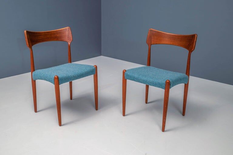 Set de 4 chaises de salle à manger par C. Linneberg pour B. Pedersen Danemark 1970