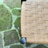 Chaise Italienne Vintage Laquée Noire Corde Tressée