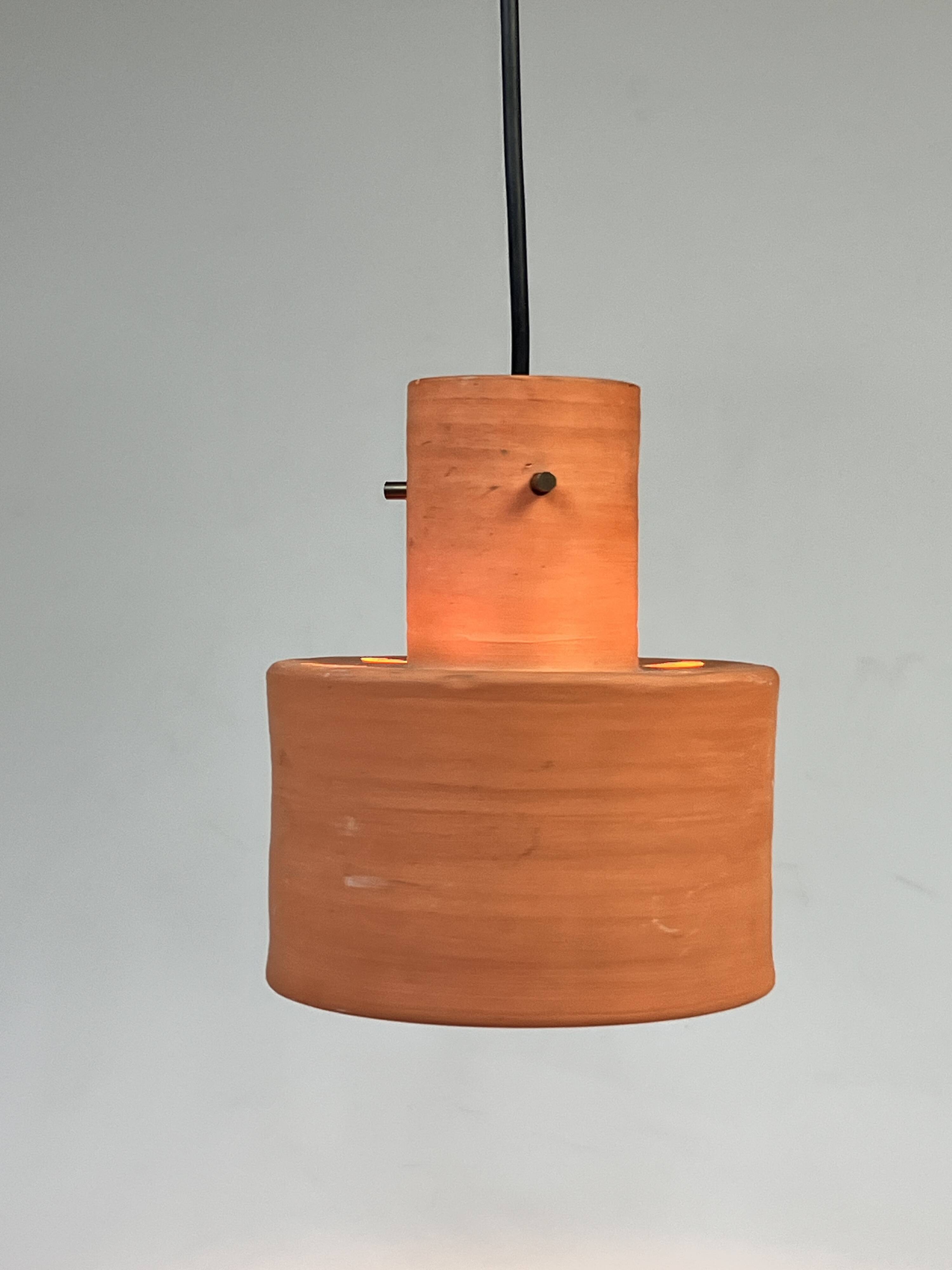 Vintage Hanging Lamp, Artiforte Netherlands, Terracotta, 1950s