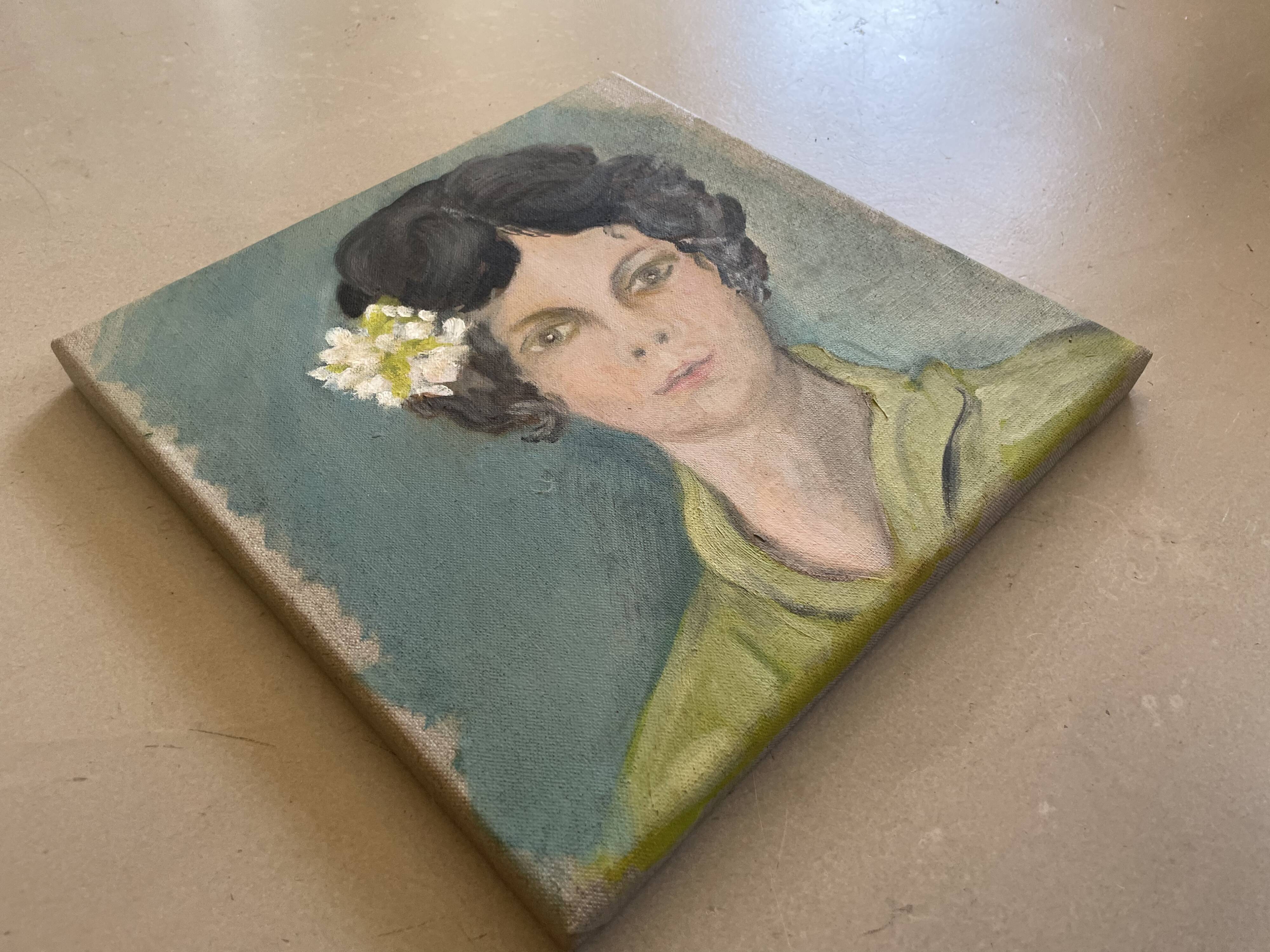Oil on canvas, portrait of a woman