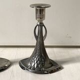 Pair of Art Nouveau candlesticks in silver metal WMF N°325