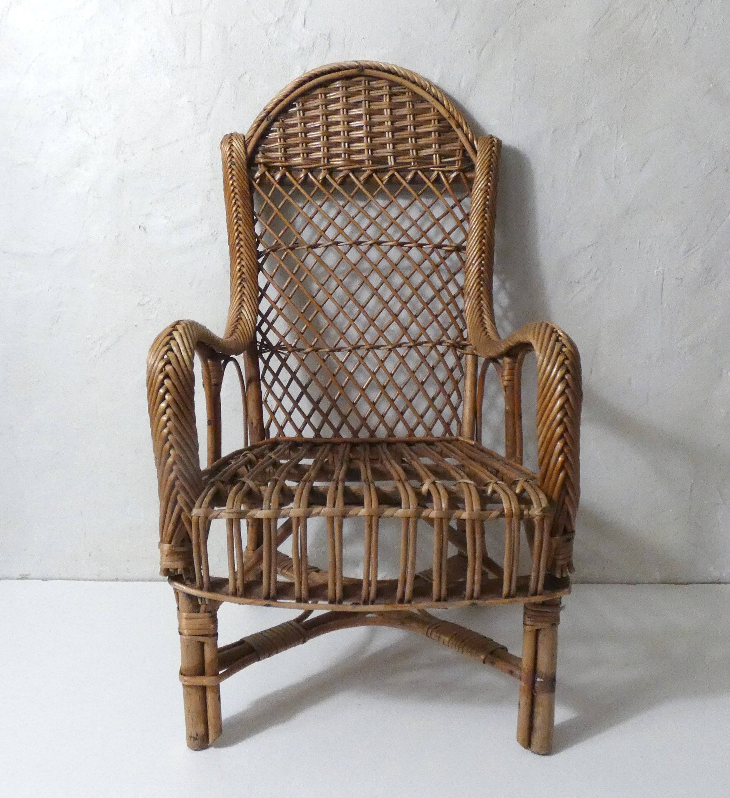 Fauteuil enfant en rotin