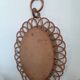 Miroir marguerite vintage en rotin