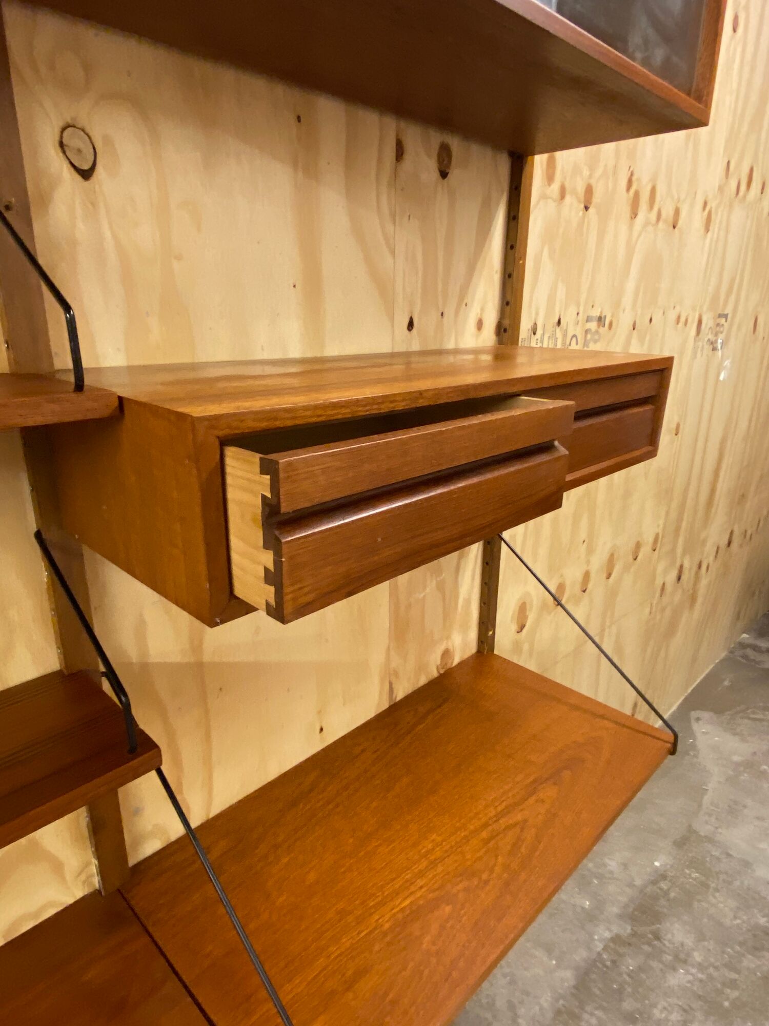 Vintage scandinavian teak wall unit by Poul Cadovius for Royal System 1960s