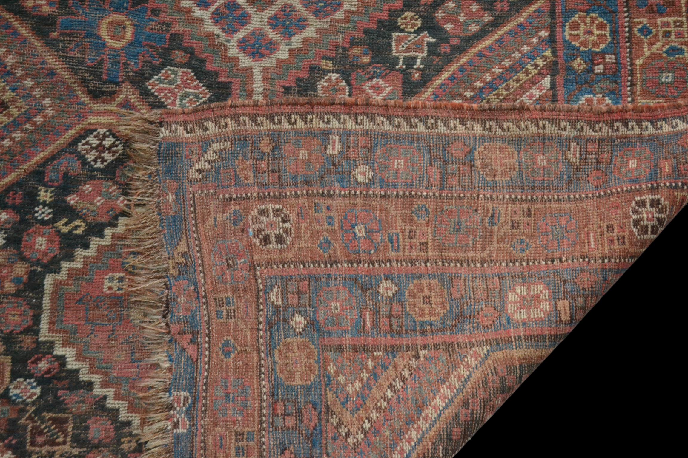 Ancient Gashghai carpet, 134 cm x 181 cm, Iran