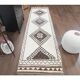 Vintage Turkish Oushak Handmade Wool Cotton White Runner Rug 90x345