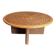 Large Round Coffee Table in Rope and Wood, in the Style of Audoux-Minet, Fra