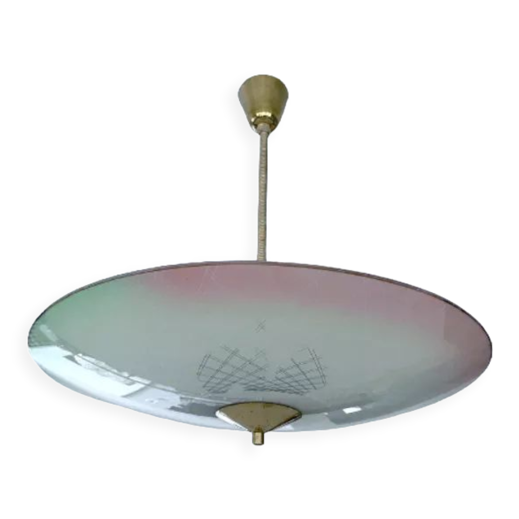 Vintage pendant lamp, multicolored glass, 50s