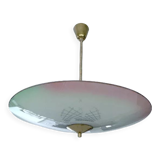 Vintage pendant lamp, multicolored glass, 50s