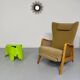 Vintage wingback recliner in Scandinavian design from the 1960s.