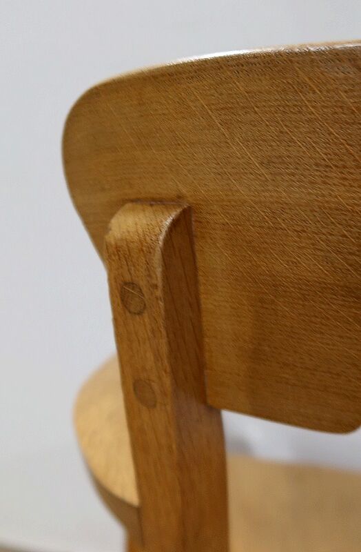 Adjustable office chair, in solid light oak – 1940