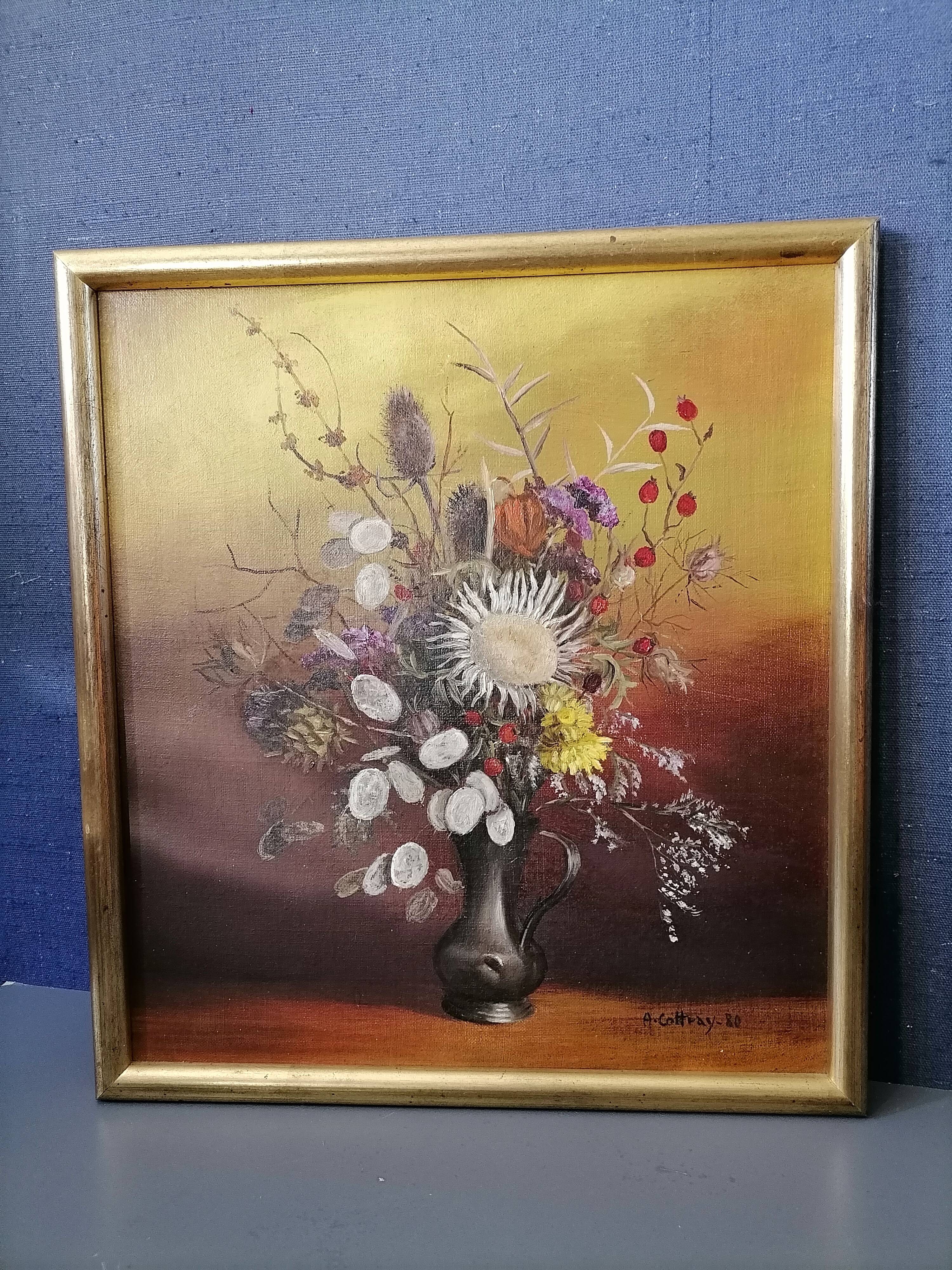 Tableau Andrée Cottray 1980, bouquet