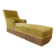 Chaise longue vintage jaune ocre / fauteuil / canapé avec franges