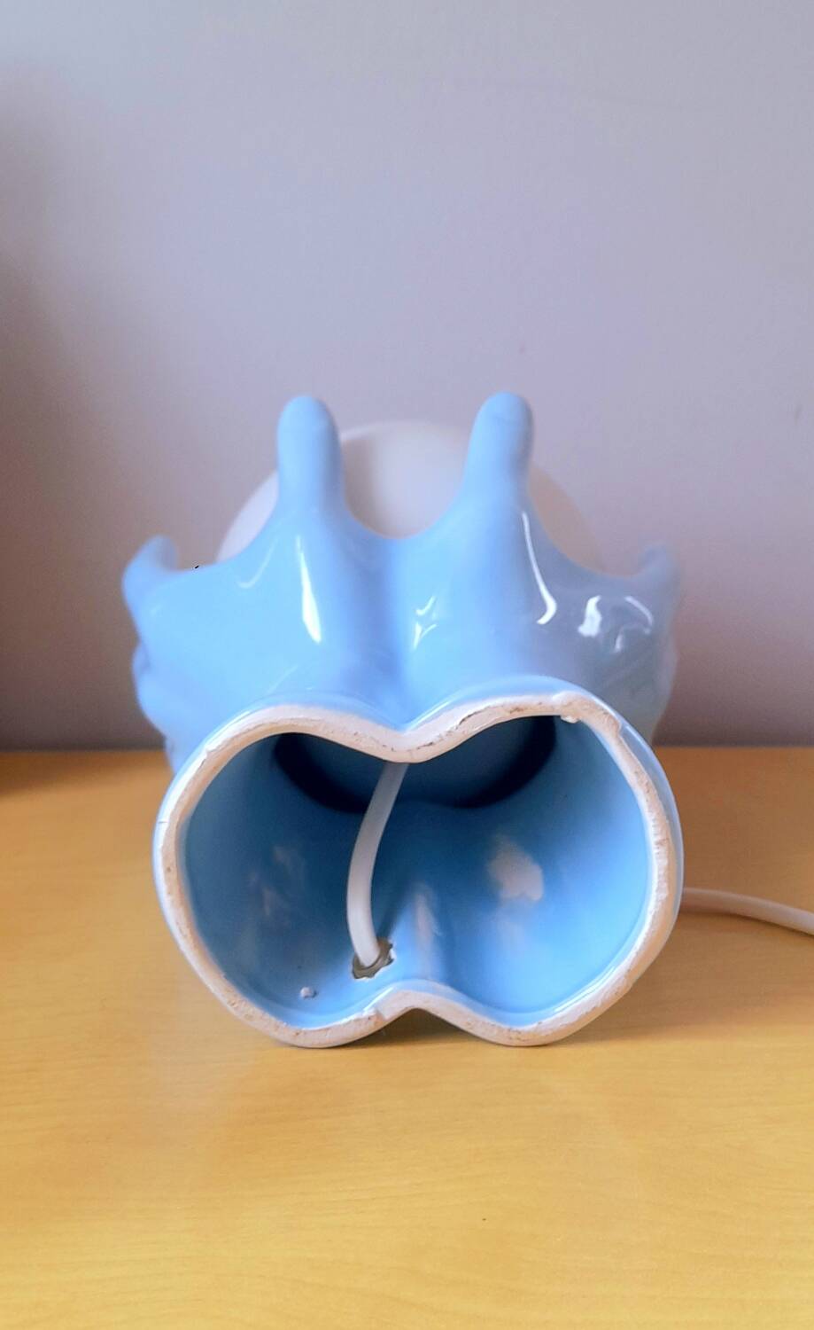 80s enameled ceramic hand lamp