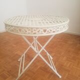 Table de jardin ancienne en fer forgé et fonte,pliante
