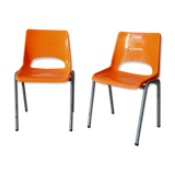 Pair of 70s kindergarten chairs