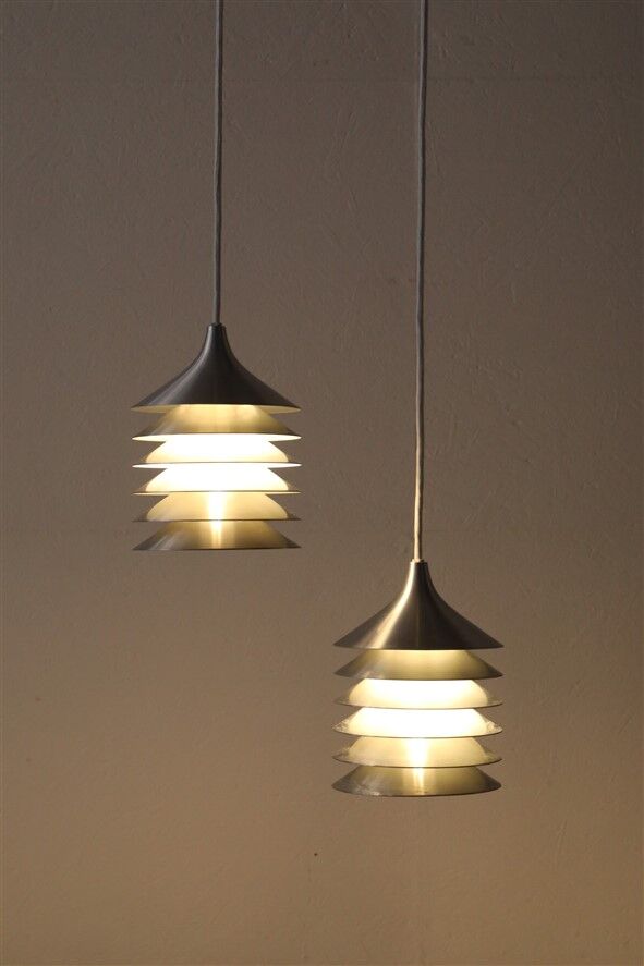 Set of 2 'Duett' pendant lamps / Bent Gantzel-Boysen / Ikea / 1980s / Danish postmodern design