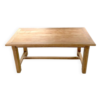 Vintage brutalist solid wood farm table