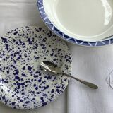 6 blue-spotted dessert plates
