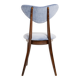Chaise cœur en velours de coton bleu violet mid-century