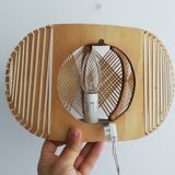 1960s wooden wall light sconce