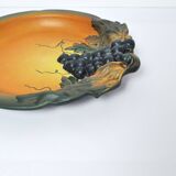 Danish Hand-crafted Art Nouveau Grape Decorated Platter by P. Ipsens Enke