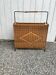 Vintage rattan and black metal magazine rack