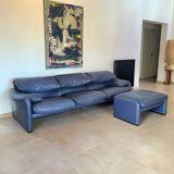 Cassina Maralunga leather sofa design Vico Magistretti