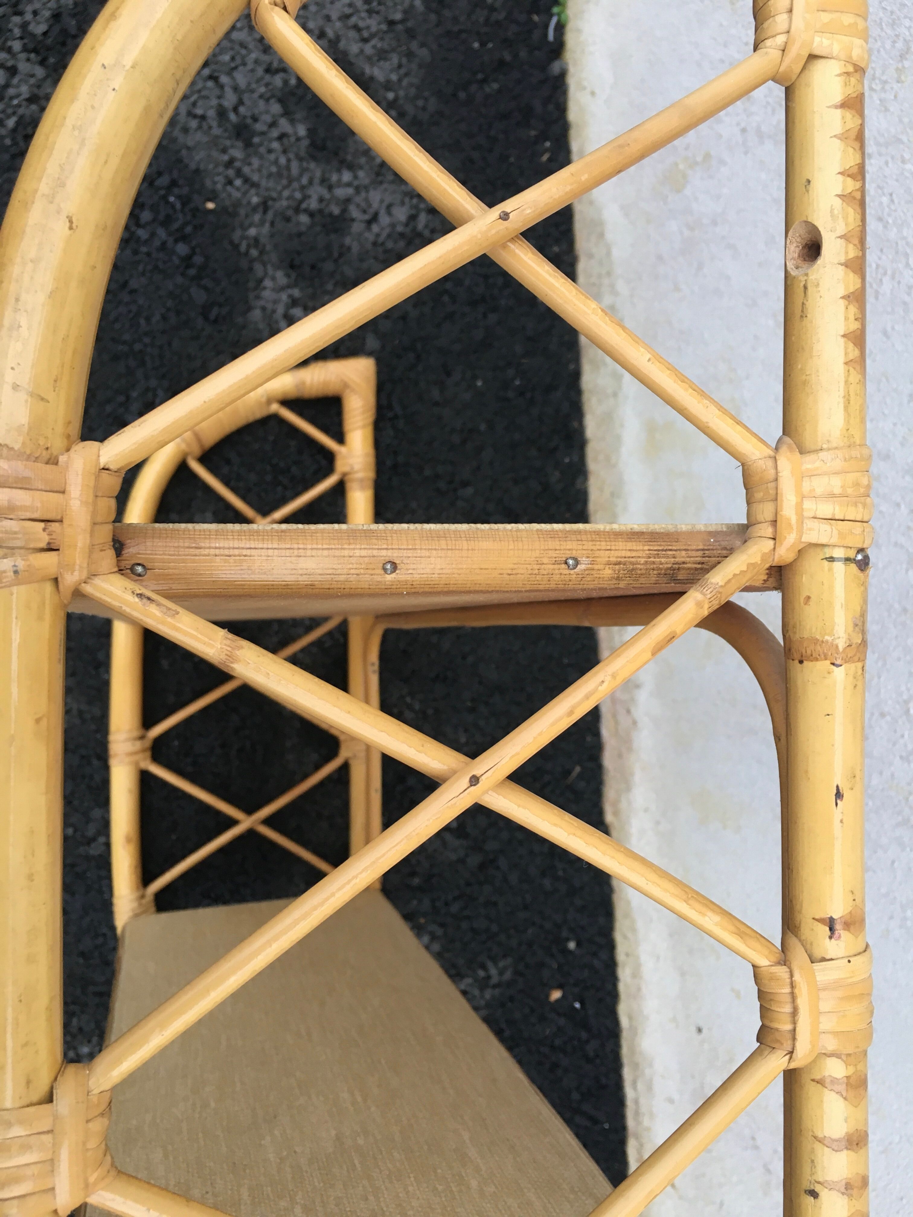 60'S rattan wall shelf