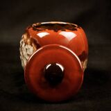 Red glazed stoneware candy dish by Louis Dage - circa 1920 - H 15 cm