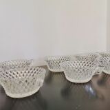 Set of 8 cups/ramekins with diamond cut glass handles