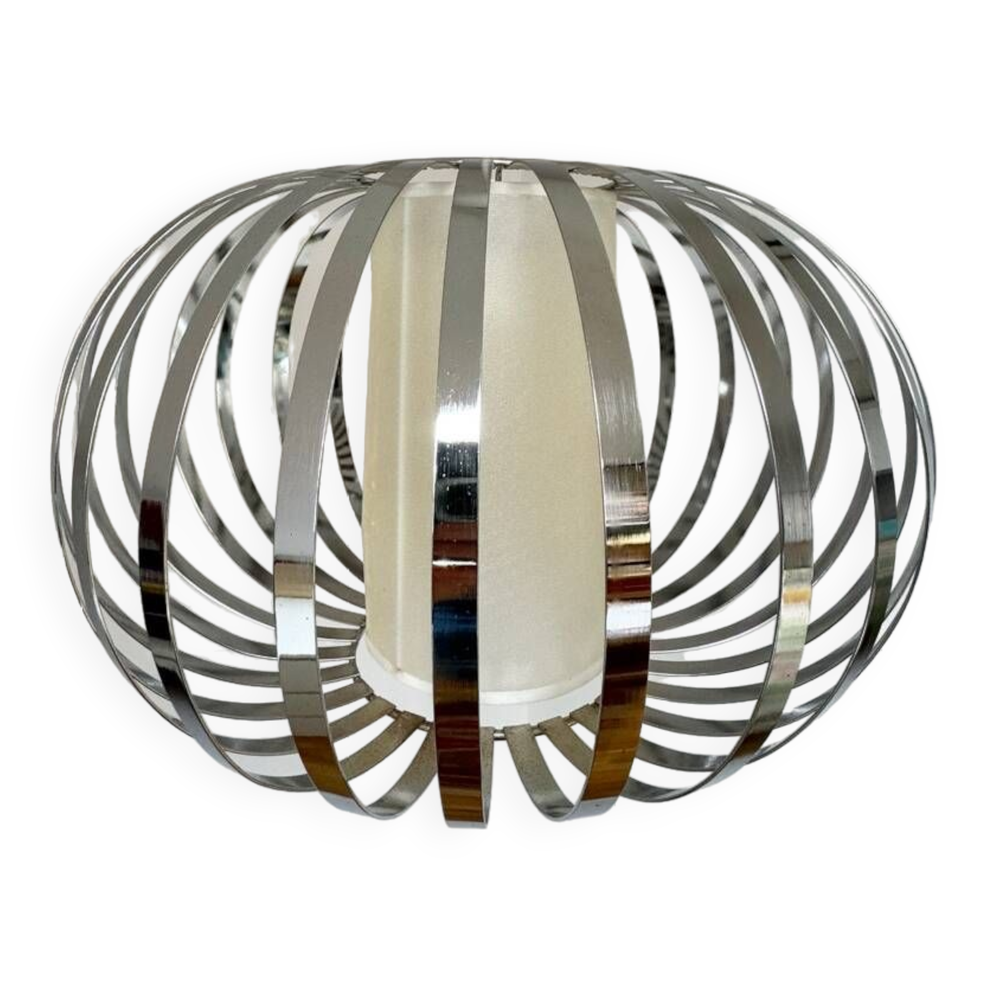 Vintage chandelier pendant in chrome stainless steel