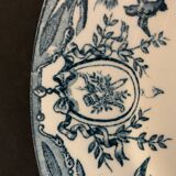 10 plates in old blue earthenware Terre de Fer Léon Graves model Louis XVI 20th century