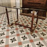 Dining table 70 by Pierre Jolliet mahogany and brass
