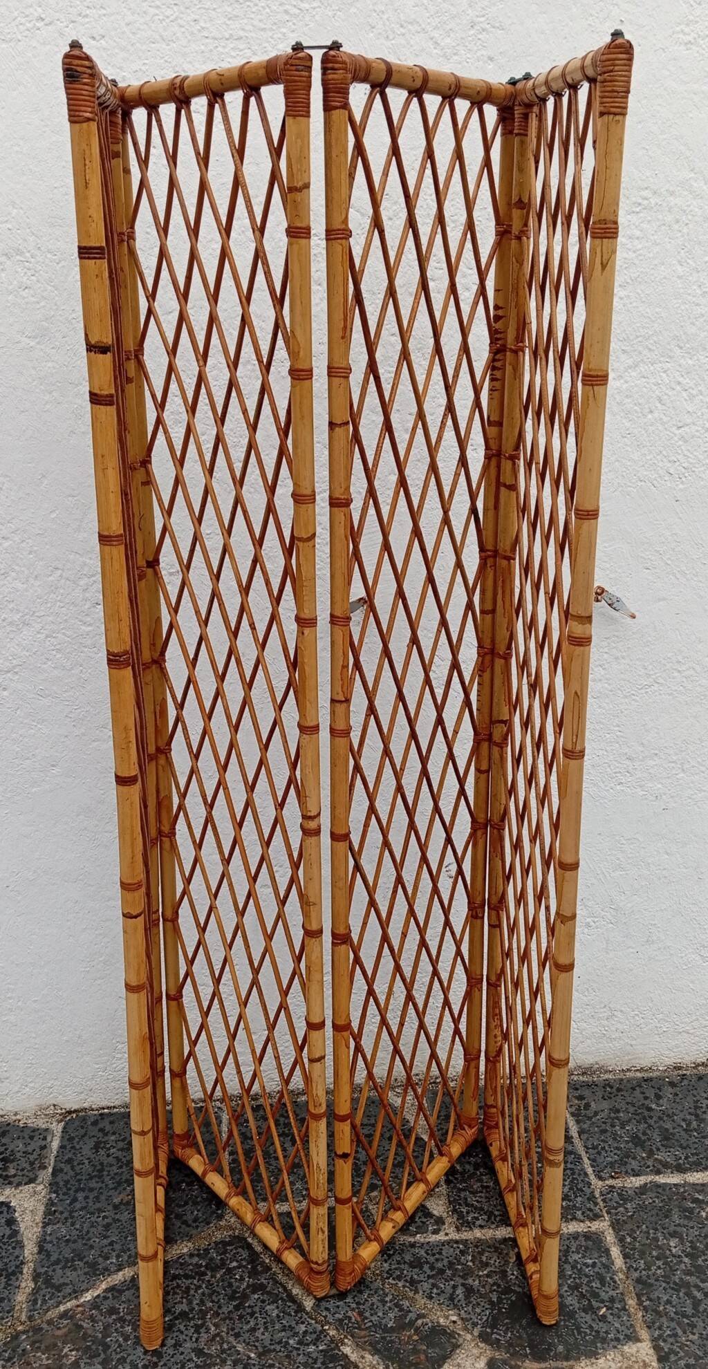 1960s lattice rattan screen