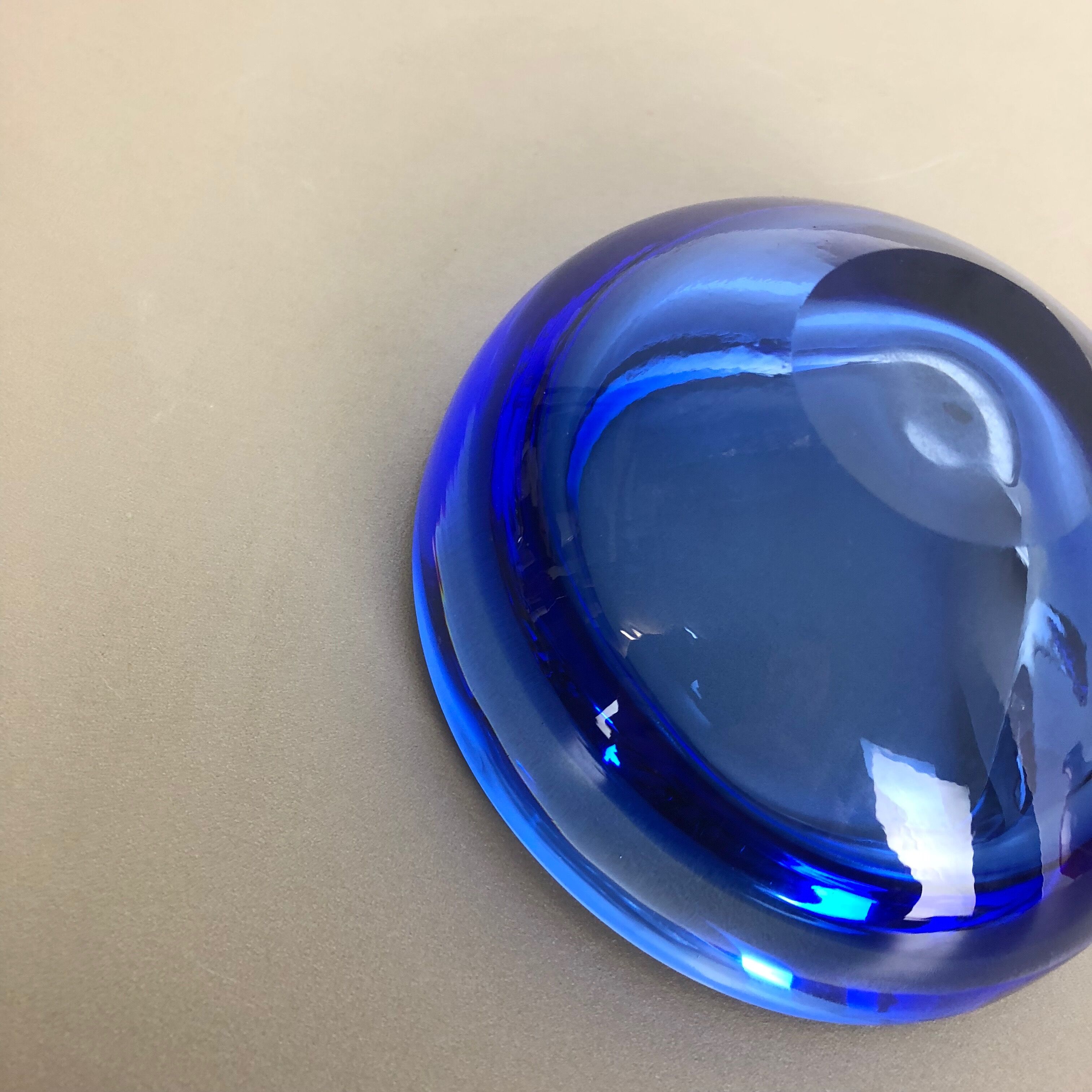 Blue Murano glass ashtray Murano, Italy, 1970s